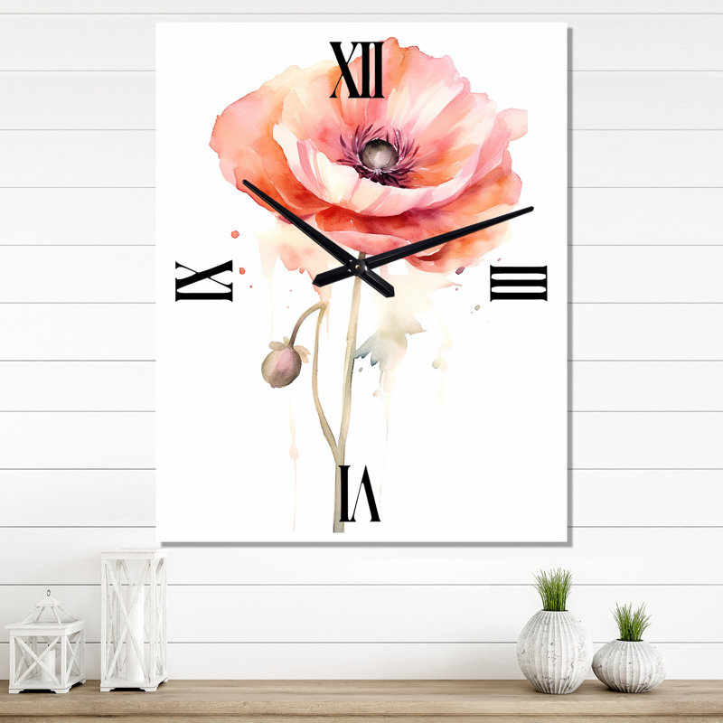 Ranunculus Gallery - Floral Wall Clock Oversized, Extra Large