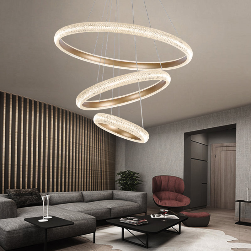 Lustre unique à 3 lumières DEL à niveaux Walthall