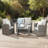 4-Piece All Weather Wicker Patio Conversation Set With Gray Cushions And Glass Table-204987124-204987125