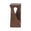 Table d'appoint d'extérieur, table de bout en forme de torsion, table d'appoint décorative, table de tabouret de jardin pour terrasse de balcon, côté piscine, béton léger, texture semblable au bois, couleur brun antique-606967603