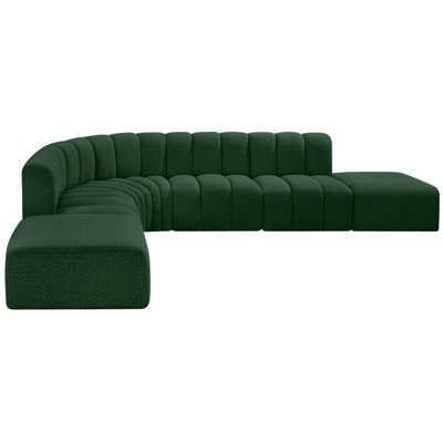 Hrefna Upholstered Curved Sectional with Ottoman Reversible