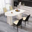 Ensemble de table de salle à manger de 63 po en bois aggloméré de style crème moderne et en polyuréthane 63 po. Assemblez l'ensemble de chaises de bureau et de pieds en métal noir, convenant à la maison et à la cuisine.-131533537-131533535