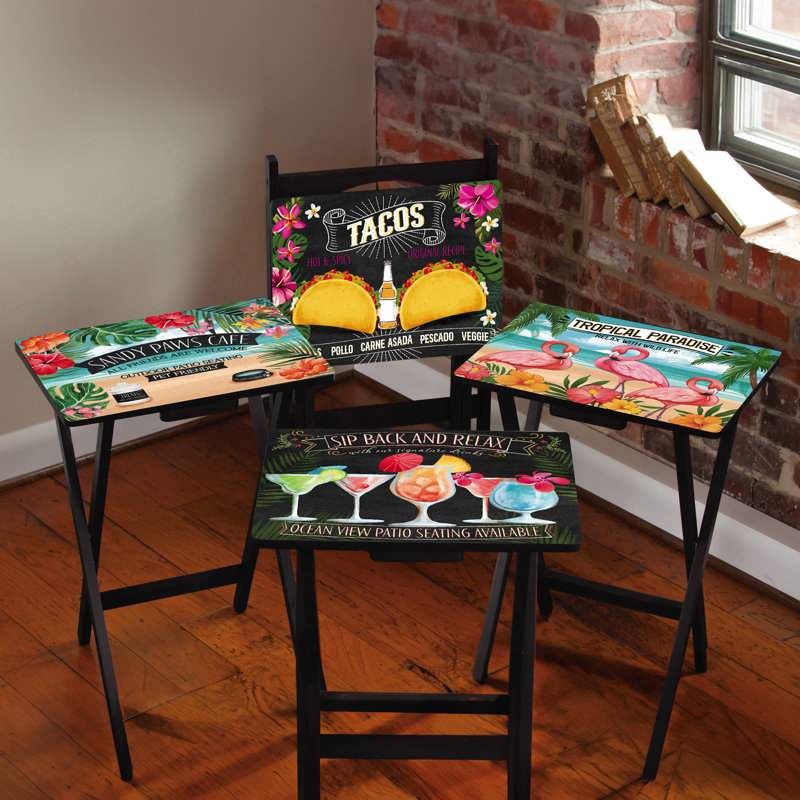 Beach Vacation TV Tray Set of 4
