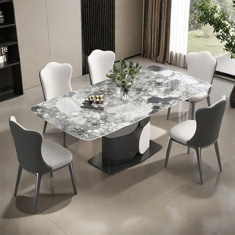 Tables de salle à manger grises, H 29,5 po x L 70,8 po x l 35,4 po