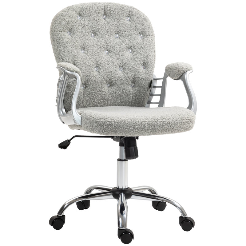 Chaise de bureau en molleton Teddy, Gris