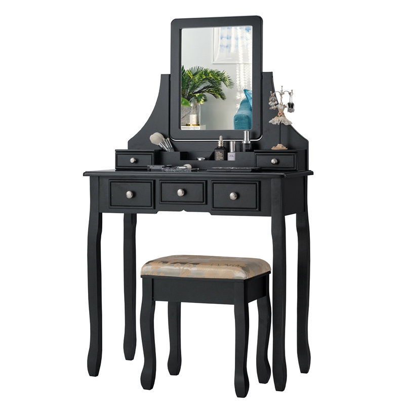 Berggren Dressing Table with Mirror, Black