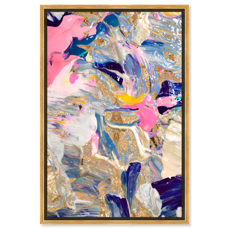 «Getting To Know You Gold», impression sur toile, H 30 po x l 20 po, Toile encadrée, Doré