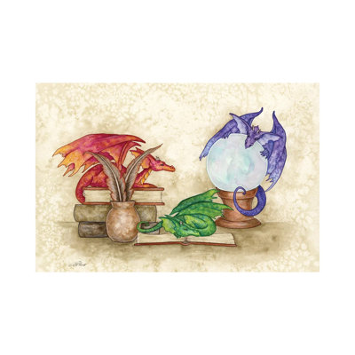 " Dragons In The Library " by Amy Brown Painting Print