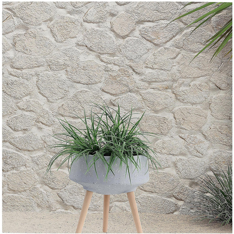 S / 2 DÉCORSEUR DE PIERREZZO 11/15 "AVEC PIEDS EN BOIS, GRIS