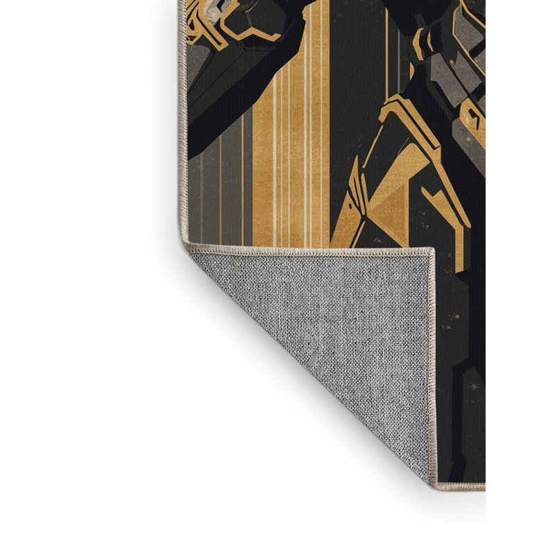 Tapis art déco lavable à la machine Bridgewater, 6 x 9