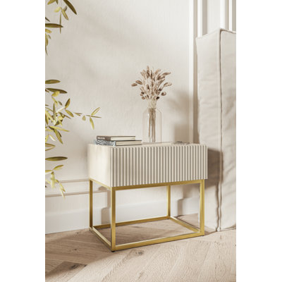 Atahan 50cm W Steel Bedside Table