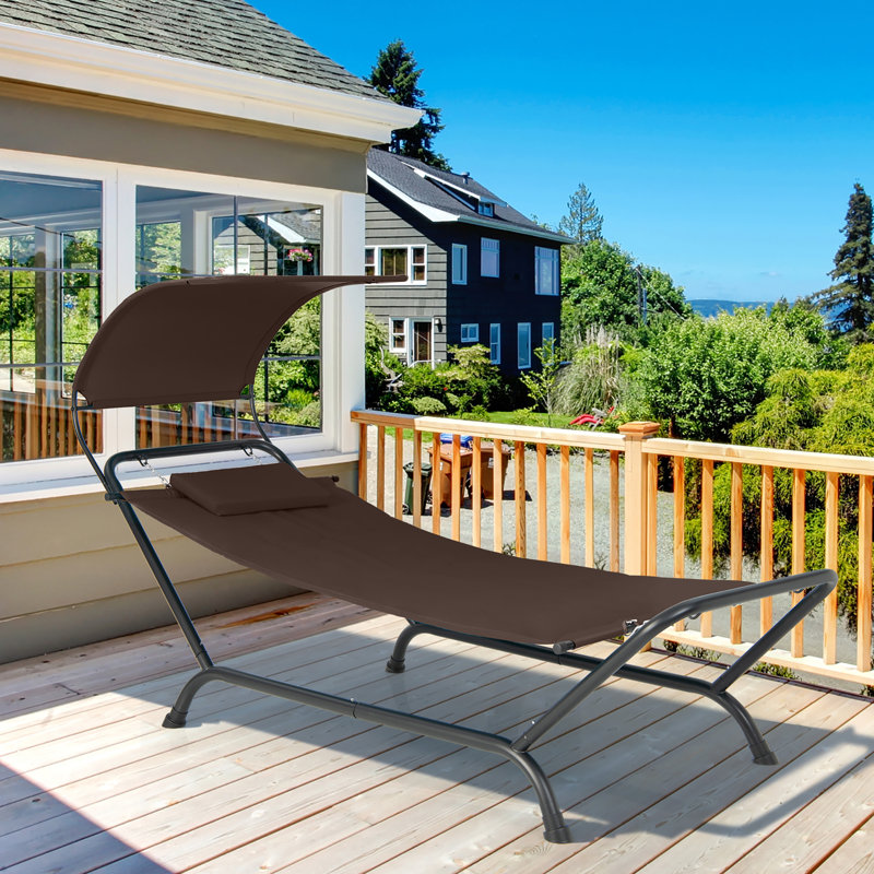 Chaise longue simple avec coussins 95,5 "Dawnella, Brun