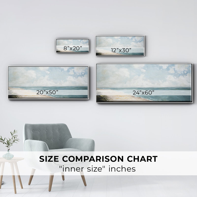 Beach View- Framed Canvas, 20" H x 50" W