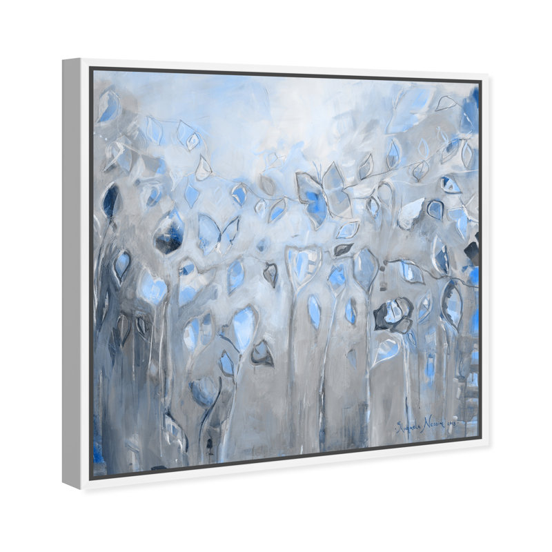 " Butterfly Dance ", White Framed Canvas, 30" H x 30" W