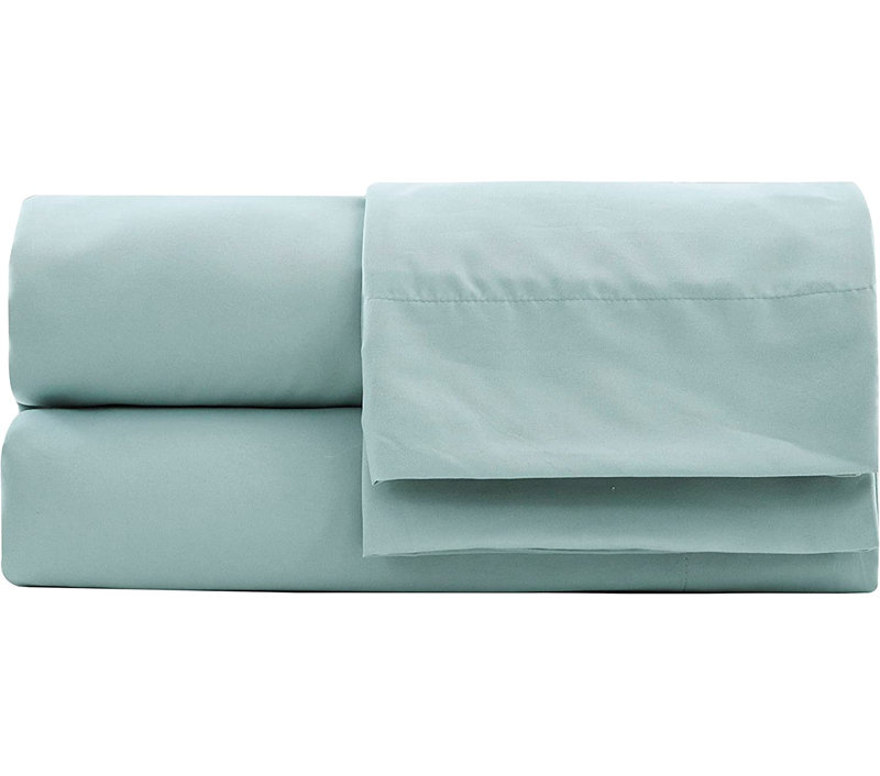 Washed Microfiber Bedding Microfiber Sheet Set, Cal.King Sheet Set + Fitted Sheet + 2 Pillowcases, Aqua