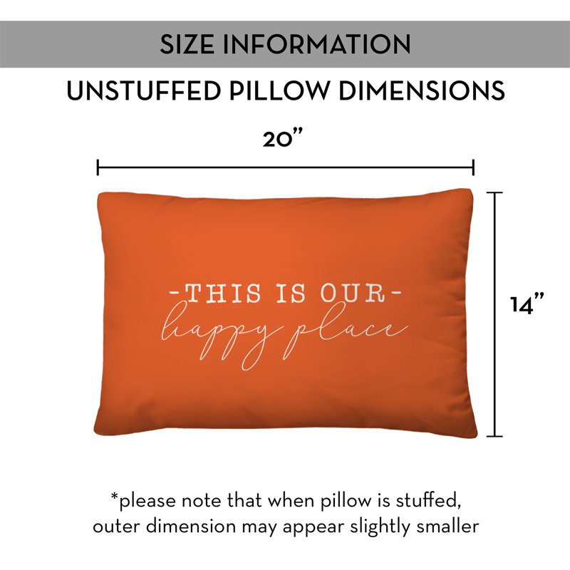 Textual Indoor/Outdoor Throw Pillow, Orange