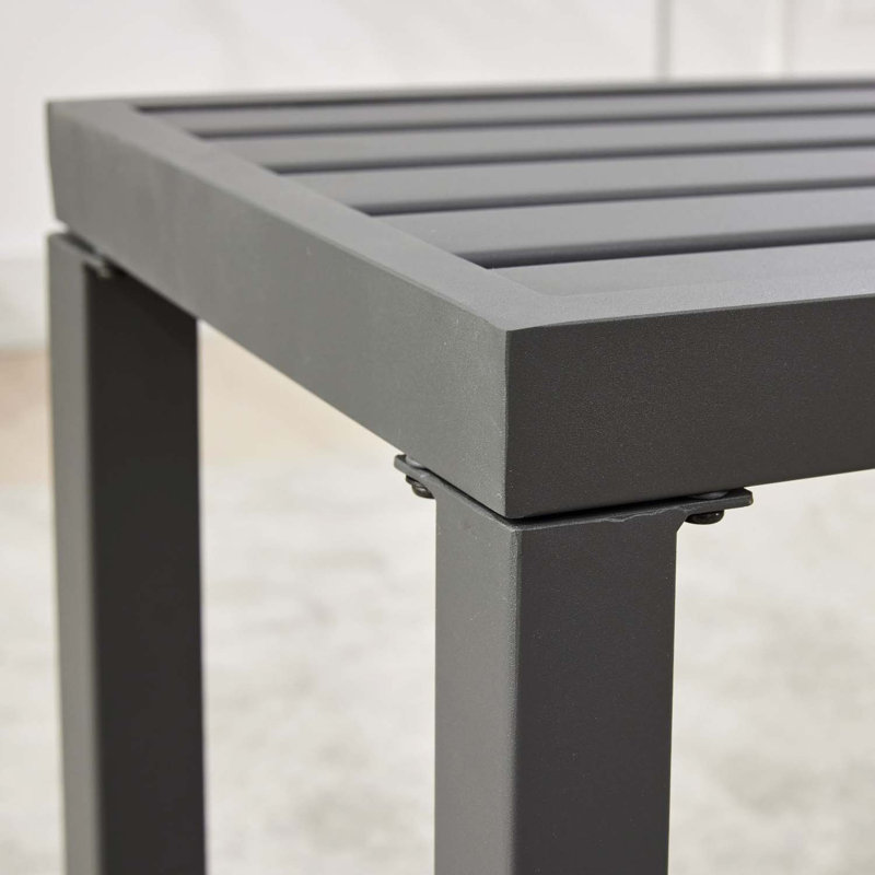 Ensemble de 2 bancs de jardin d'extérieur en métal, banc de patio sans dossier, bancs de parc imperméables pour jardins, patios