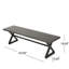 Bancs d'extérieur en aluminium avec structure en acier, ensemble de 2 pièces, gris / noir