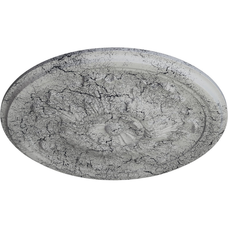 Médaillon de plafond Endurathane Jackson, DE 12 1/4 po x P 4 po x P 1 1/8 po (convient aux auvents jusqu'à 7 3/8 po), fini blanc perle peint à la main