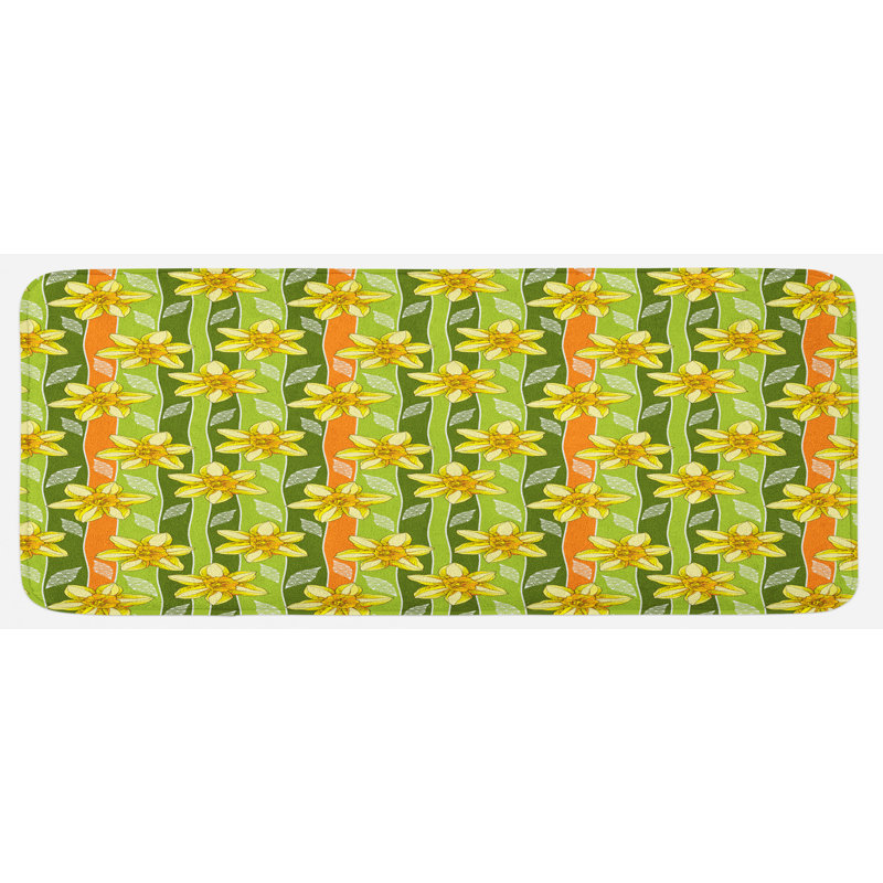 Tapis de cuisine jonquille