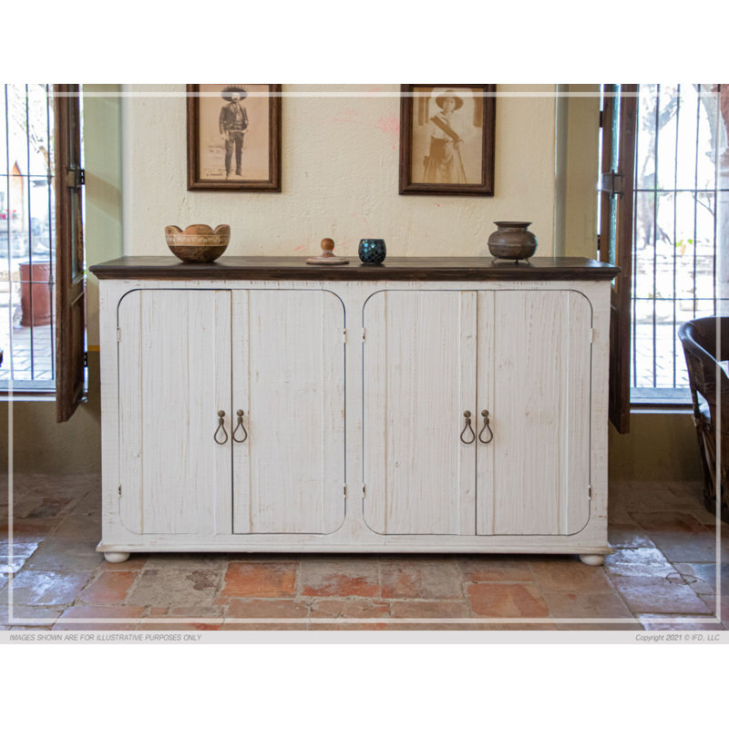 71'' Solid Wood Console Table, White