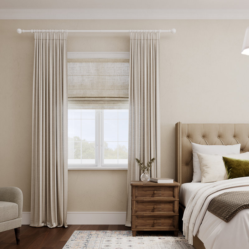 84" Adjustable Single Curtain Rod and Coordinating Finial Set, 84" - 120"