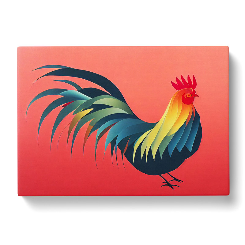 Magnetic Rooster - Wrapped Canvas, 35cm H x 50cm W x 3cm D
