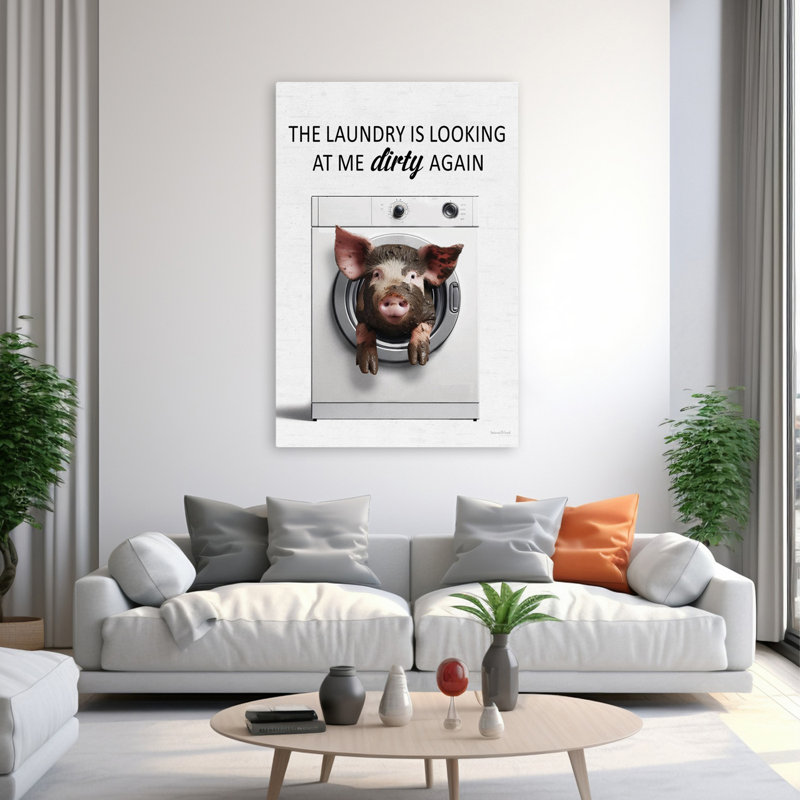 Cochon sale - humour cochon contemporain, H 40 po x l 60 po