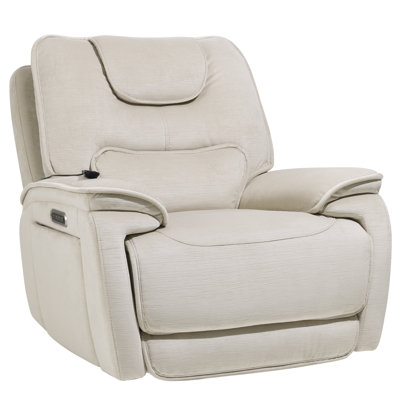  Fauteuil inclinable électrique triple à trois moteurs avec chaleur et massage, repose-tête à dossier réglable indépendant, taille moyenne robuste de 400 lb, chenille élégante, blanc crème