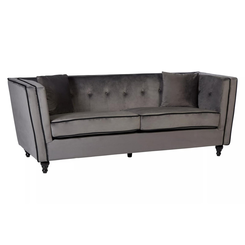 Livonia 3 Seater Velvet Sofa, Grey