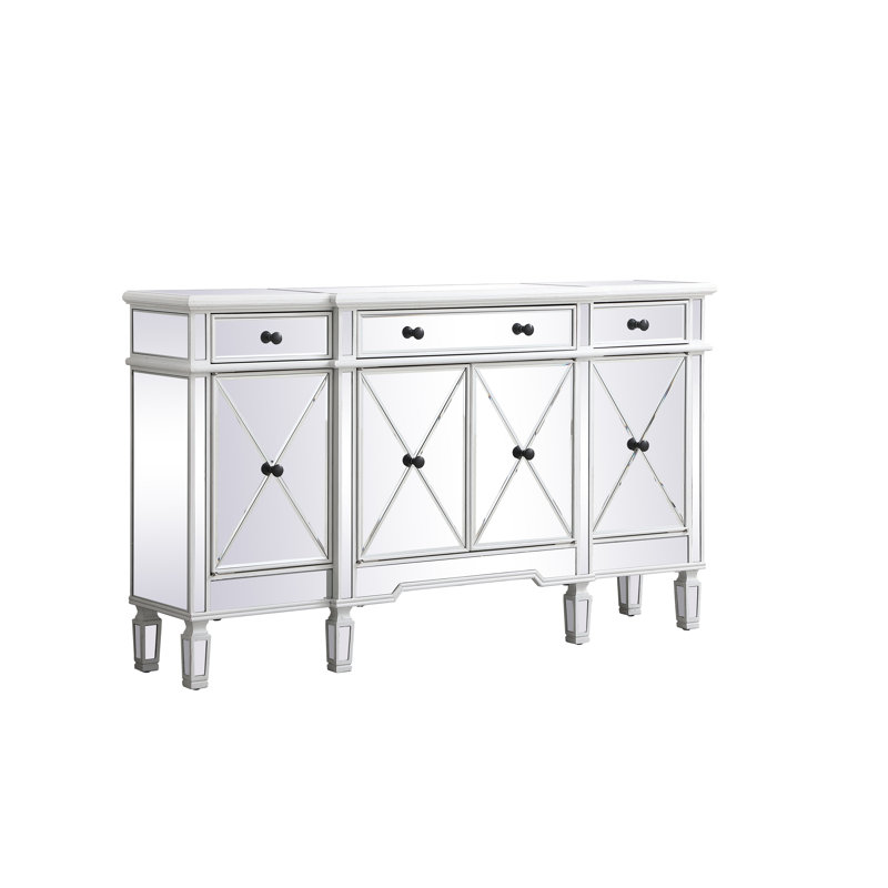 Buffet bas à 3 tiroirs Caila, Antique White, H 36 po x l 60 po x P 14 po