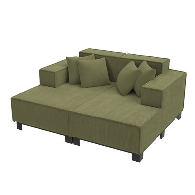 Modern Sofa Couch  Sofa Bed Upholstered Sofa  Chaise Lounge With 4 Pillows For Living Room