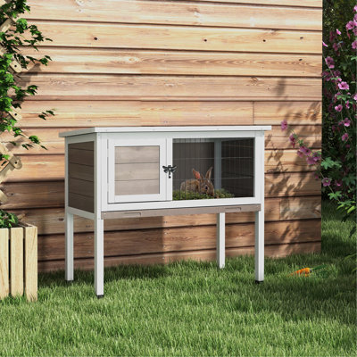 Cage à lapin en bois surélevée Pawhut