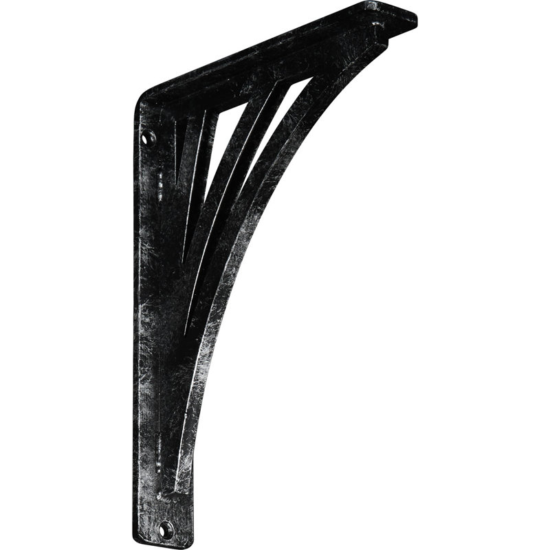 Support en fer forgé Nevio, Argent antique, H 10 po x l 1,5 po x P 7,5 po