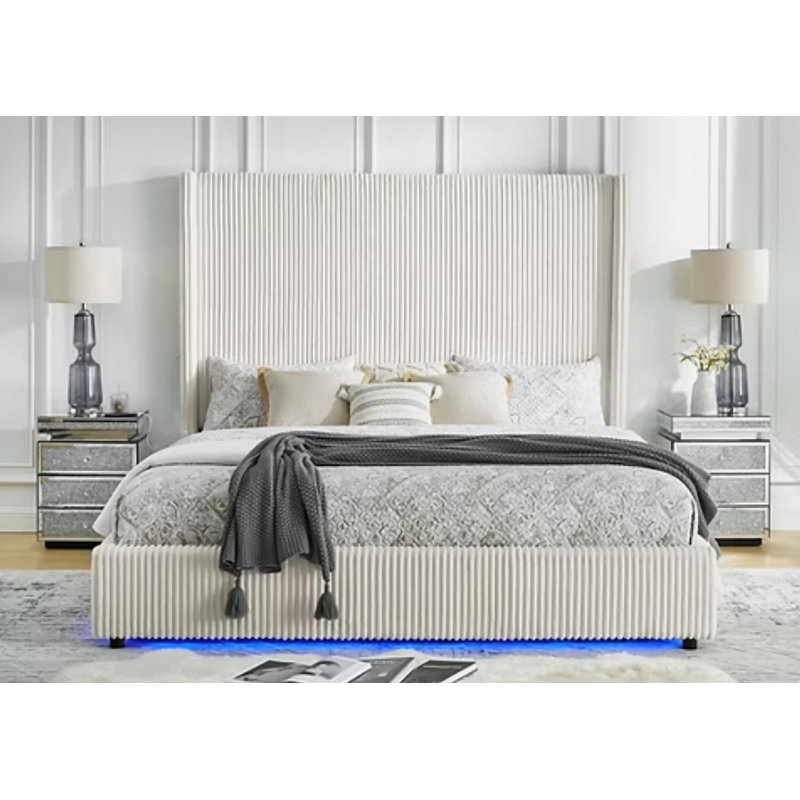 Plateforme de lit Belinda, Grand, Blanc