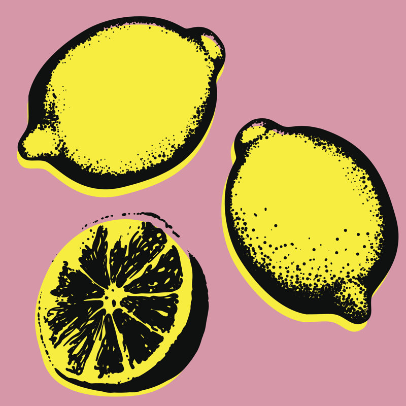 Citron - Impression sur toile tendue, L 20 po x H 20 po