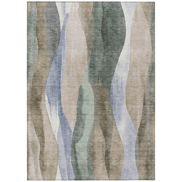 Machine Washable Indoor/Outdoor Xhevrie Beige Rug
