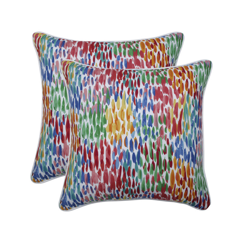  Make It Rain Zinnia Indoor/Outdoor Throw Pillow