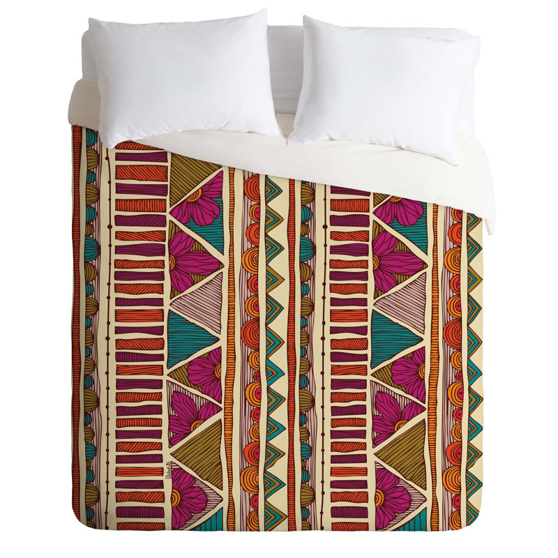 Ensemble de housse de couette ethnique, Housse de couette pour grand lit et 2 taies décor