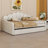 Full Size Upholstery Daybed Frame With Shall Shaped Backrest  And Trundle-440645089