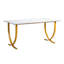 Bureau de direction, grand bureau de l 63 po x P 31,5 po, table de conférence moderne pour ordinateur, bureau agrandie pour bureau personnel, blanc et or
