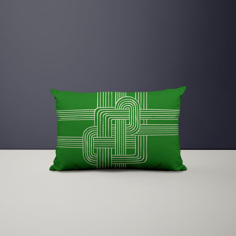 Polyester / Mélange de polyester Housse de coussin rectangulaire intérieure / extérieure lombaire et insert, Vert