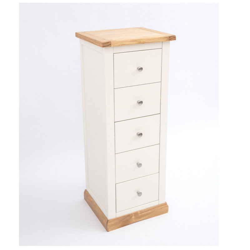 45cm W 5 - Drawer Chest of Drawers, Waxed Pine