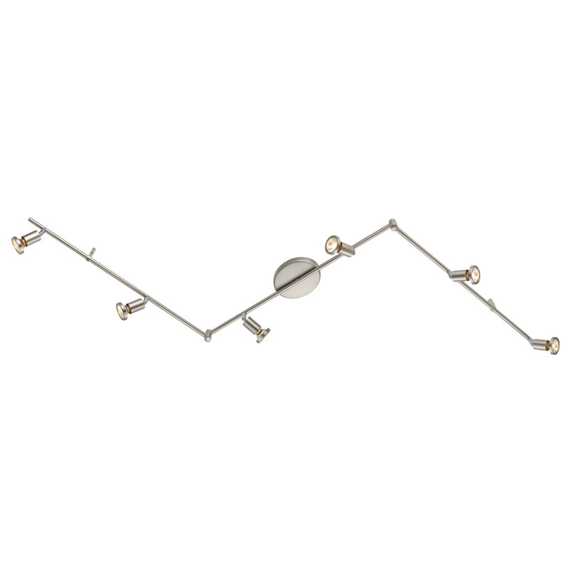 Nichols 74.41'' 6 -Light Swing Arm Track Track Kit with Dimmable and Adjustable Head, Matte Nickel