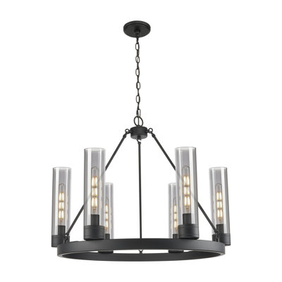 Lustre 6 lumières avec abat-jour Scherer