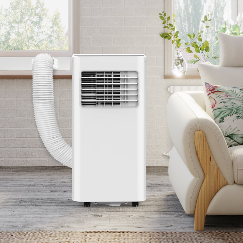 Quiet 3-in-1 8000 BTU Portable Air Conditioner with LCD Remote, Dehumidifier & Fan for 350 Sq. Ft, 24H Timer, Auto Defrost, Energy Efficient