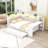 Full-Size Daybed with Built-in Storage, Desk, LED Lighting, and Charging Station-478221882