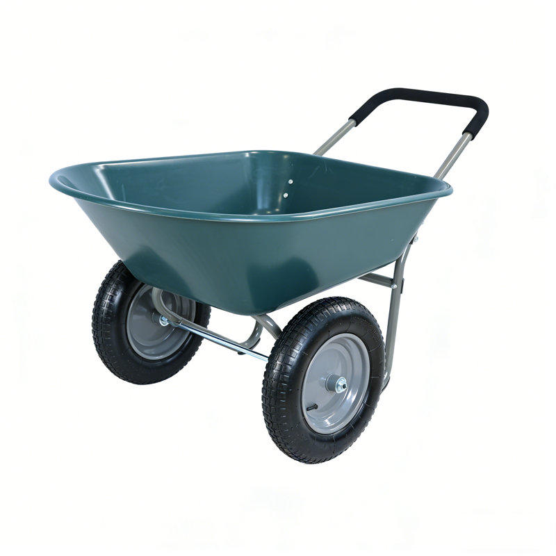 Chariot de jardin polyvalent à deux roues, brouette à cadre en acier robuste, direction flexible et légère pour les espaces restreints, transporteur idéal pour les fournitures d'outils de sol dans la cour d'entrepôt de jardin