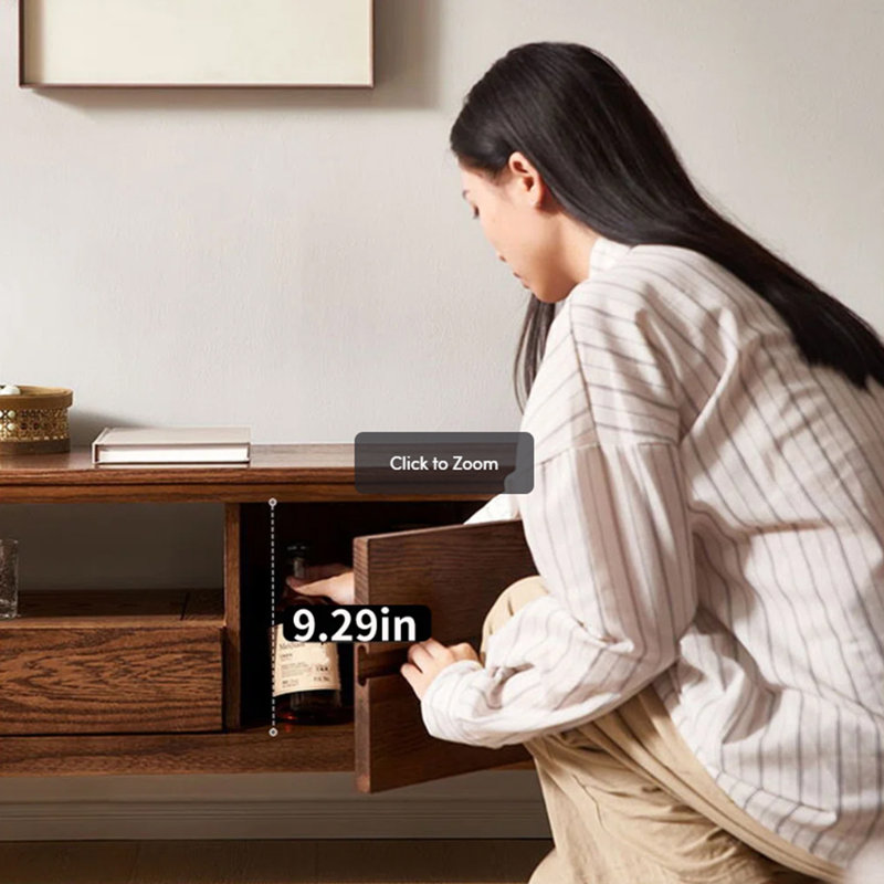 Italian style all solid wood TV stand, 86.61"