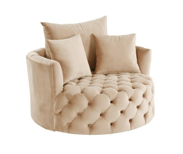 Chaise d'appoint avec velours pivotant rose, Grey
